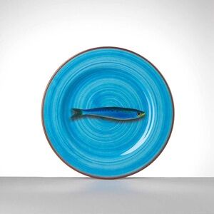 Mario Luca Giusti Aimone Fish Medium Dinner Plate - Sky Blue